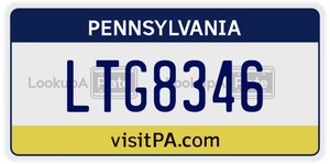 LTG8346 license plate in Pennsylvania