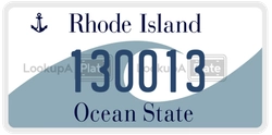 130013  license plate in RI
