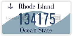 134175  license plate in RI