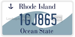 1GJ865  license plate in RI