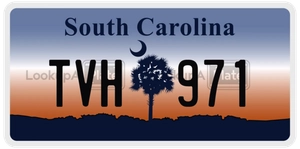 TVH971 license plate in South Carolina