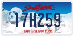 17H259  license plate in SD
