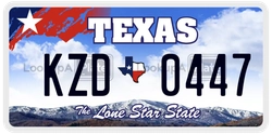 KZD0447  license plate in TX