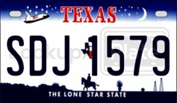 SDJ1579  license plate in TX