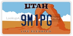 9M1PG  license plate in UT