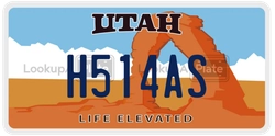 H514AS  license plate in UT