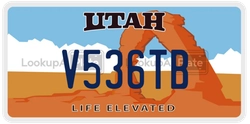V536TB  license plate in UT