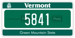 5841  license plate in VT