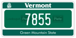 7855  license plate in VT