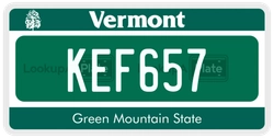 KEF657  license plate in VT