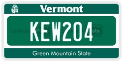 KEW204  license plate in VT