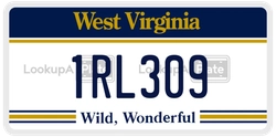 1RL309  license plate in WV