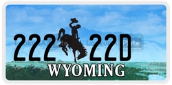 22222D  license plate in WY