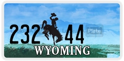 23244  license plate in WY