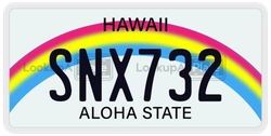 SNX732  license plate in HI