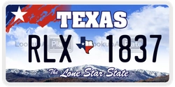 RLX1837  license plate in TX