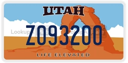 Z093200  license plate in UT