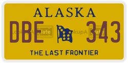 DBE343  license plate in AK