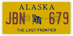 JBN679  license plate in AK