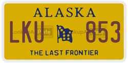 LKU853  license plate in AK