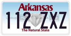 112ZXZ  license plate in AR