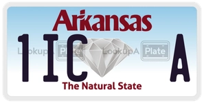1ICA license plate in Arkansas