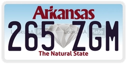 265ZGM  license plate in AR