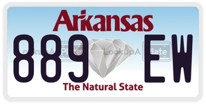 889EW license plate in Arkansas