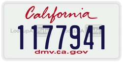 1177941  license plate in CA