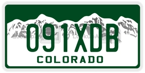 091XDB license plate in Colorado