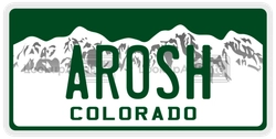 AROSH  license plate in CO