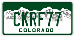 CKRF77  license plate in CO