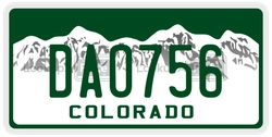 DAO756  license plate in CO