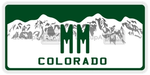 MM license plate in Colorado