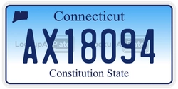 AX18094  license plate in CT