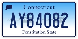 AY84082  license plate in CT