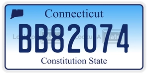 BB82074 license plate in Connecticut