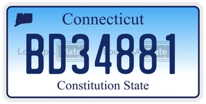 BD34881 license plate in Connecticut