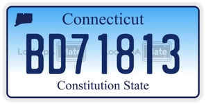 BD71813 license plate in Connecticut