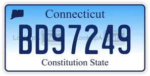 BD97249 license plate in Connecticut