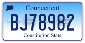BJ78982 license plate in Connecticut