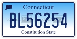 BL56254  license plate in CT