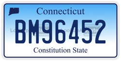 BM96452  license plate in CT