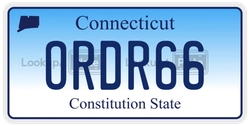 ORDR66  license plate in CT