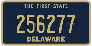 256277 license plate in Delaware
