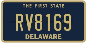 RV8169 license plate in Delaware