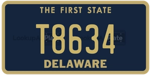 T8634 license plate in Delaware
