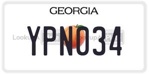 YPN034 license plate in Georgia