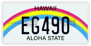 EG490 license plate in Hawaii