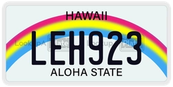 LEH923  license plate in HI